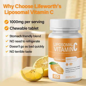 LIFEWORTH naturale vegano ad alta potenza complesso vitamine Liposomal vitamina C compresse integratore - Product Image 3