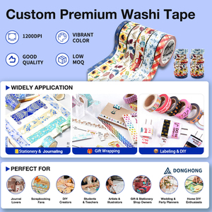 Juego de cintas Washi decorativas personalizadas con lámina de oro, juego de cintas Washi bonitas y coloridas - Product Image 3