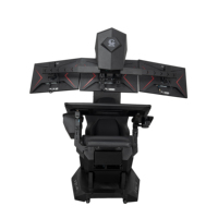 EASECOMFY T2 THRONE - Chaise de travail inclinable - Poste de travail pour ordinateur - Cockpit pour 3 moniteurs - Chaise zéro gravité