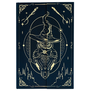 Cuaderno de carcasa dura con tema de búho de sombrero mágico HK, Bloc de notas magnético creativo, cuaderno de estudiante, diario, pequeño <span class=keywords><strong>libro</strong></span> <span class=keywords><strong>azul</strong></span> - Product Image 5