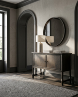 Meuble TV de luxe haut de gamme, style américain moderne, en bois massif, durable, console de rangement multimédia, buffet pour salon