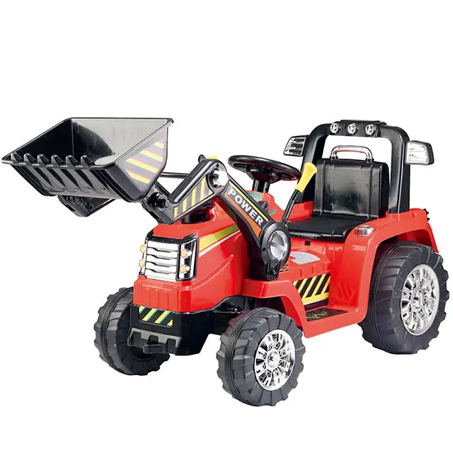 Ride On Excavator Digger Scooter Pulling Cart Pretend Play Construction Tractor