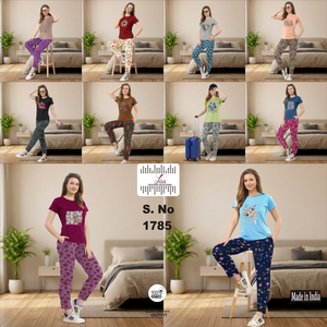 Conjunto de Pijama Estampado 100% Algodón para Mujer, Talla Grande, Camiseta de Manga Corta y Pantalones, Ropa de Dormir para Verano - Product Image 4