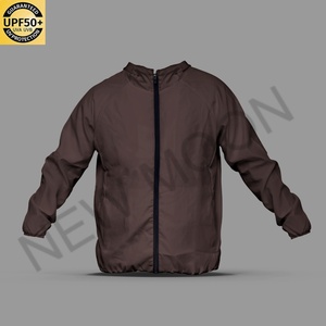 Custom Logo Solid Color Windbreaker <b>Jacket</b> <b>Men</b> <b>Thin</b> Lightweight UV Protection Water Resistant Outdoor Casual Clothing - Product Image 3