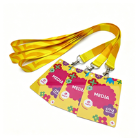 Lanières personnalisées en polyester par sublimation avec crochet métallique, cartes d'accès VIP/CEO imprimées en PVC pour événements et festivals de musique