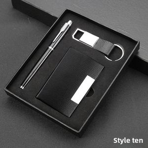 Wholesale Geometry Business <b>Gift</b> <b>Set</b> Stainless Steel Business Card Holder Metal Keychain Stylish Personalized Signature Pen <b>Set</b> - Product Image 3