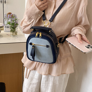 Bolso de mano para mujer, bolso de moda con empalme de colores en contraste, mochila ligera informal y sencilla de estilo coreano, bolso de mano texturizado de <span class=keywords><strong>alta</strong></span> <span class=keywords><strong>gama</strong></span> para mujer - Product Image 4