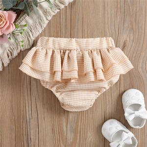 Logo personnalisé RTS vêtements pour nouveau-né, <span class=keywords><strong>culotte</strong></span> en coton à carreaux PP, bas à volants pour bébé garçon et fille - Product Image 6