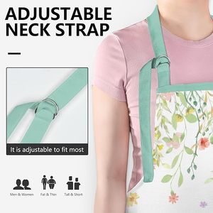 Tabliers de <span class=keywords><strong>cuisine</strong></span> réutilisables pour femmes avec poches, motif floral vintage mignon, tablier de pâtisserie et de <span class=keywords><strong>cuisine</strong></span>, cadeaux pour boulangers - Product Image 4