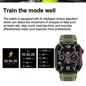 Tk25 Outdoor Drie Proof Sport Smart Watch Mannen Ip68 Waterdicht Portugees Oekraïsch Arabisch Taal Bt Call Voor Android Ios - Product Image 4