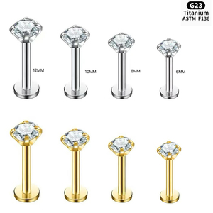 Pendientes <span class=keywords><strong>de</strong></span> titanio F136 con circonita <span class=keywords><strong>para</strong></span> bodas, varios tamaños, accesorios <span class=keywords><strong>de</strong></span> <span class=keywords><strong>piercing</strong></span> en <span class=keywords><strong>espiral</strong></span>, labret simple y brillante, anillo <span class=keywords><strong>para</strong></span> nariz y lengua. - Product Image 4