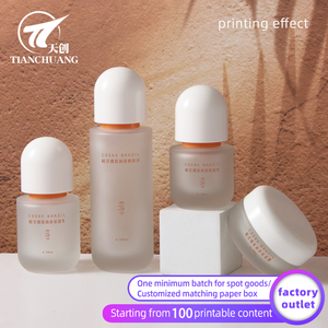 En stock ensemble de soins de la peau bouteille en verre vide givrée convient au matériau d'emballage cosmétique de vaporisateur de lotion d'<span class=keywords><strong>Essece</strong></span> logo imprimable - Product Image 2