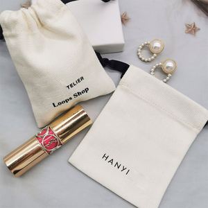 Wholesale Eco Muslin Cotton Linen Gift Packaging <b>Pouch</b> Customized Organic Cotton <b>Drawstring</b> Bag with Logo - Product Image 3