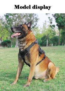 <span class=keywords><strong>Harness</strong></span> Anjing Taktis Heavy Duty, Bahan Nylon Solid Reflektif, Vest yang Dapat Disesuaikan untuk Anjing Besar, Latihan Outdoor - Product Image 5