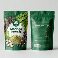 Kemasan Doypack Food Grade Custom dengan Cetak Digital, Aluminium Foil, untuk Bubuk Kayu Manis, Kunyit, dan Moringa