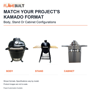 เตาบาร์บีคิว Kamado แบบถ่าน ขนาด 20 นิ้ว ยี่ห้อ FLAMEBUILT รุ่นพรีเมียม ผลิตจากสแตนเลสสตีลสองชั้น เคลือบสีฝุ่น สำหรับใช้งานกลางแจ้ง - Product Image 1