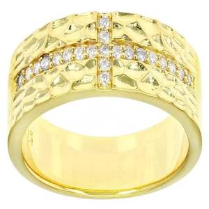 Bague Croix de Jésus en Argent Sterling 925 et Moissanite pour Hommes et Femmes, Style Luxe, Poids 10 Grammes, Idéale pour Mariage, Fiançailles et Soirées - Product Image 1