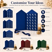 Boîte vide personnalisée en carton rigide en forme de maison avec feuille d'or pour calendrier de l'Avent de Noël 24 jours 2027 2028 pour cadeaux
