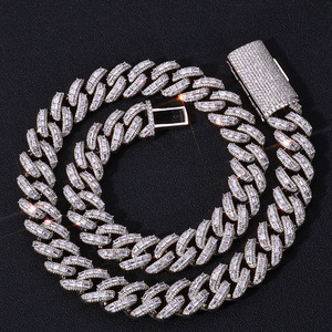 New Style Heavy Chunky <b>Iced</b> <b>Out</b> Moissanite Cuban Link <b>Chain</b> 925 Silver Hip Hop Custom Miami Necklace VVS1 GRA Tester Pass - Product Image 5