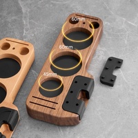 Station de tamping pour café en bois de noyer, support de base pour tamper et porte-filtre, 51mm 53mm 58mm