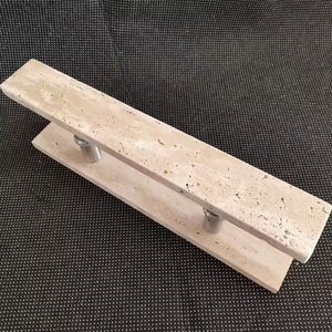 Manija de puerta de vidrio de piedra de cueva de tira larga, manija para puerta corredera de hotel y alojamiento rural, manija para puerta doble con marco, piedra de mármol - Product Image 2