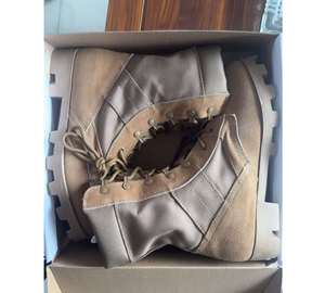 Bottes de chasse en cuir de vachette Panama Coyote Brown personnalisées HPB910, chaussures noires lisses avec fermeture éclair latérale et trous de ventilation - Product Image 2