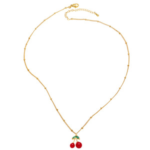 Per Amazon collana femminile transfrontaliera alla moda ciondolo ciliegia alla frutta ispirato al cristianesimo vendita calda per anniversari <span class=keywords><strong>Zir</strong></span> principale - Product Image 5