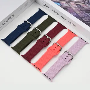 Silicone Woven Stretch Sport Smart Watch Bands 38mm 42mm 44mm 45mm 49mm Watch Strap For Apple Watch