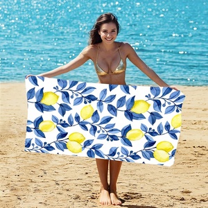 <span class=keywords><strong>Serviette</strong></span> <span class=keywords><strong>de</strong></span> plage imprimée en aquarelle <span class=keywords><strong>bleu</strong></span> <span class=keywords><strong>marine</strong></span>, feuille jaune, branche <span class=keywords><strong>de</strong></span> citron, pour enfants et adultes, natation, gymnastique, activités <span class=keywords><strong>de</strong></span> plein air - Product Image 1