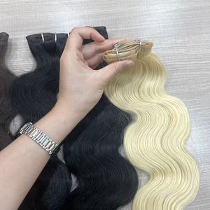 Extensions per capelli umani con clip in PU a doppia trama, senza cuciture, non trattati, 100% brasiliani, per grossisti - Product Image 5