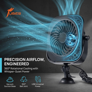 Ventilatore USB a ventosa <span class=keywords><strong>per</strong></span> parabrezza auto, mini ventilatore di raffreddamento silenzioso con flusso d'aria a vortice <span class=keywords><strong>per</strong></span> scrivania ufficio, divisorio, montaggio su vetro - Product Image 1