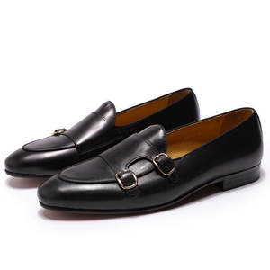 Fabricant de chaussures à sangle de moine à double <span class=keywords><strong>boucle</strong></span> et bout rond avec logo personnalisé pour hommes en cuir véritable Oxford fait à la main <span class=keywords><strong>Derby</strong></span> d'affaires pour hommes - Product Image 2