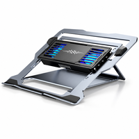 Support de refroidissement portable pliable en alliage d'aluminium à semi-conducteurs à refroidissement rapide avec double ventilateur pour ordinateur portable de jeu et de bureau
