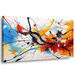 Modern Canvas Art Poster Red Orange Blue Art Print Large Abstract Wall Art Painting For Living Room Home Decor