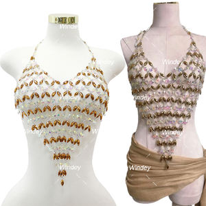 Fete Season unico sirena nucleo di cristallo <span class=keywords><strong>marrone</strong></span> reggiseno di cristallo di strass da <span class=keywords><strong>donna</strong></span> carnevale top di pietra con perline <span class=keywords><strong>gilet</strong></span> - Product Image 1