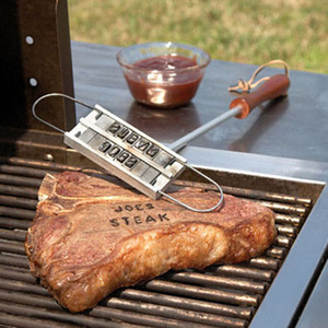 Sello de marca para barbacoa, de metal, reutilizable, con varilla, para cocinar, asar a la parrilla, herramienta para marcar carne - Product Image 3