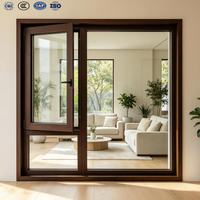 Ventanas de Aluminio Negras Personalizadas con Aislamiento Térmico, Triple Acristalamiento y Rejilla