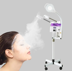 Hot Sale 3 In1 Hot and Cold Face <b>Steamer</b> With 8x Magnifying Lamp Ring Light for Salon Sauna Vapor Ozone Vaporizer Facial <b>Steamer</b> - Product Image 6