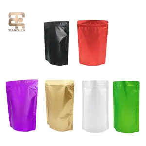 Custom Printed Matte Frosted Back Side Seal Food Snack Packaging Bag Stand Up Pouch For / Bakery / Tea
