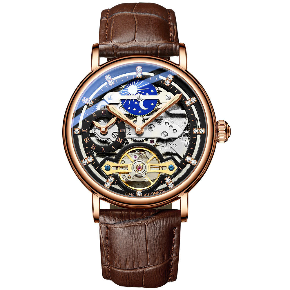 Brown-rose gold-black