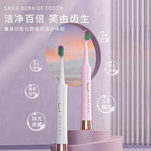 แปรงสีฟันไฟฟ้า E815 ชนิด C ชาร์จซ้ำได้ ระบบโซนิค IPX7 กันน้ำ สีขาวและชมพู สำหรับผู้ใหญ่ พร้อมหัวแปรงเปลี่ยนได้ - Product Image 2