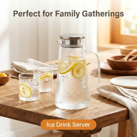 Carafe à eau en PC sans BPA, anti-brûlure, avec demi-poignée, écologique, pour la maison et les fêtes, idéale pour jus et thé