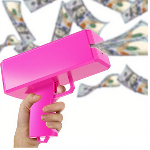 Pink Social Media Money Gun Shooter Cash Cannon Papel <span class=keywords><strong>de</strong></span> plástico para TikTok Instagram Live <span class=keywords><strong>Videos</strong></span> Influencer Clips Cumpleaños - Product Image 1