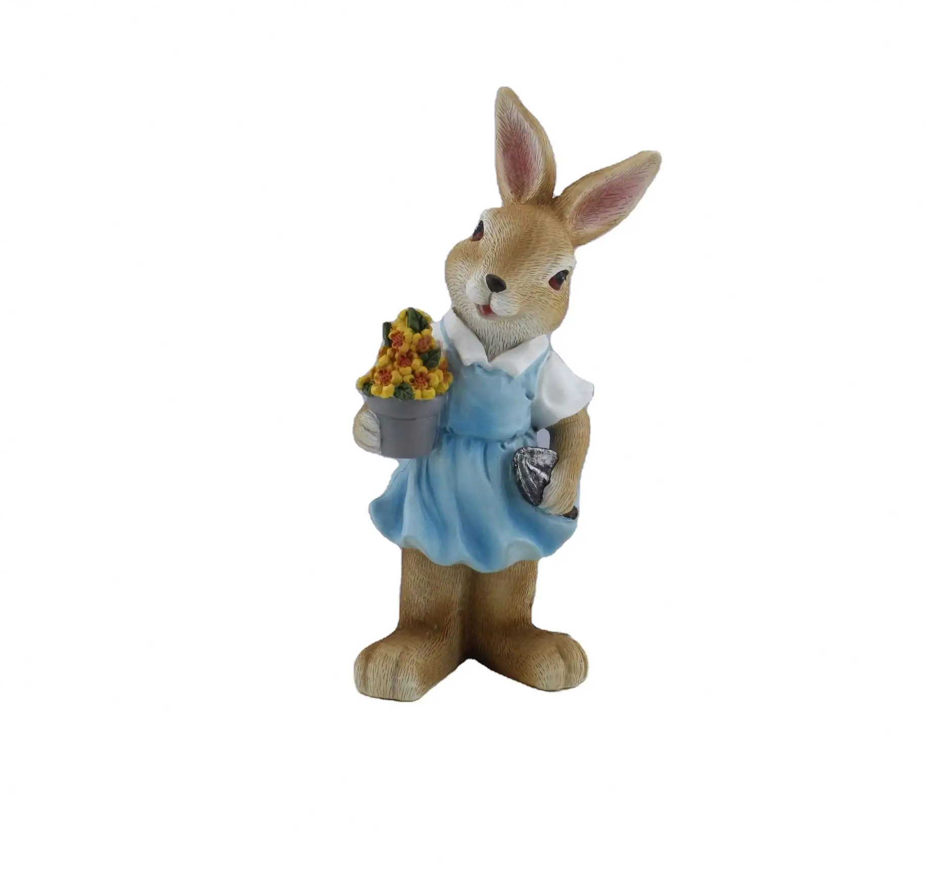 Nhựa Thủ Công Màu Xanh Thỏ Tổ chức Các Chậu Hoa Nhỏ Vườn Điêu Khắc Dễ Thương Động Vật Bức Tượng Kawaii Bunny Bán Buôn Trang Trí Nội Thất