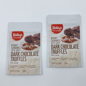 Sacs d'emballage à fermeture éclair en plastique doublés <span class=keywords><strong>de</strong></span> papier d'aluminium à impression complète personnalisée <span class=keywords><strong>de</strong></span> biscuits au <span class=keywords><strong>caramel</strong></span> aux noix blanc mat - Product Image 3
