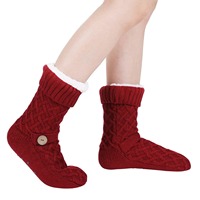 Chaussons d'hiver pour femmes, chauds et moelleux, doublés en polaire, doux et douillets, épais, Sherpa, avec pinces antidérapantes.