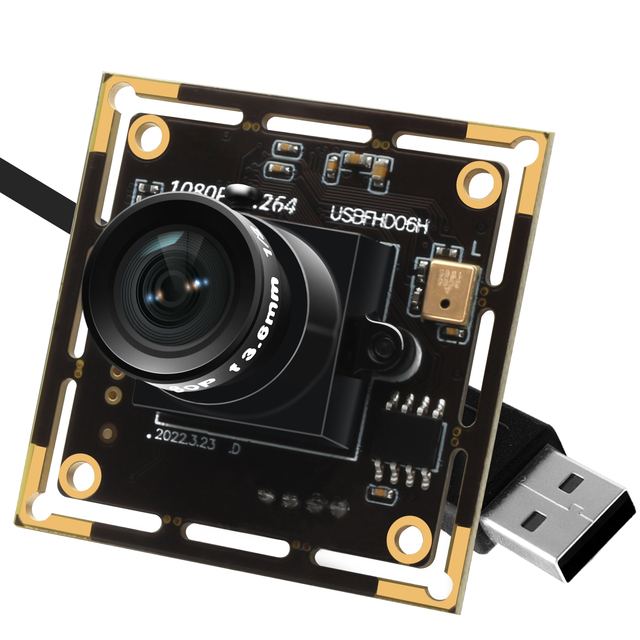 H.264 1080P USB Camera Module with Microphone Low Illumination 0.01Lux with 3.6mm Lens for USB Video Camera