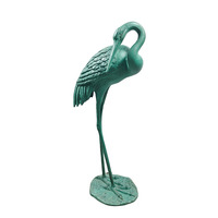 Statues d'héron en aluminium, sculpture de grue en métal, paire, ornement de jardin extérieur, étang, pelouse, décoration vintage rustique, oiseau aquatique, cadeau