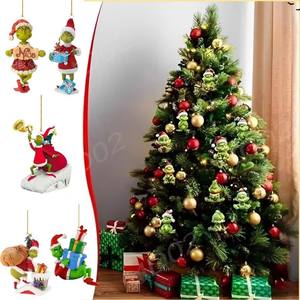 Nouvelles décorations de Noël Grinched en acrylique, pendentifs amusants pour sapin de Noël, monstre voleur vert, décorations à suspendre pour sapin de Noël - Product Image 2