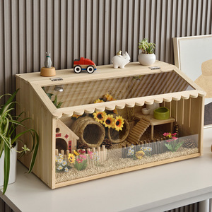 Sang Trọng Bằng Gỗ Bò Sát Và Hamster Chăn Nuôi Hộp Không Gian Lớn Pet Môi TRƯỜNG SỐNG Với Acrylic Trong Suốt Cửa Sổ Pet Nguồn Cung Cấp - Product Image 1